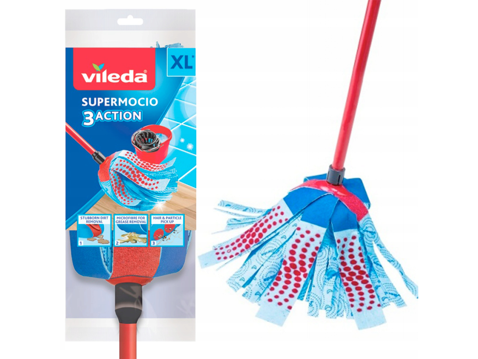 Mop 3ACTION VELOUR Vileda Mop+Kij 140008